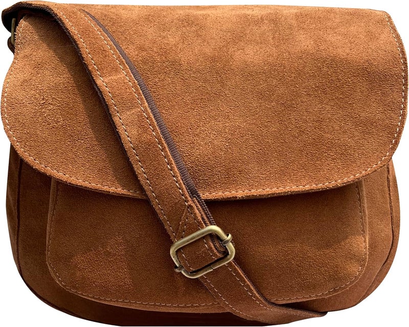 Rustic Town Leather Crossbody Satchel Bag Vintage Purses Handbags for Women - Image 1